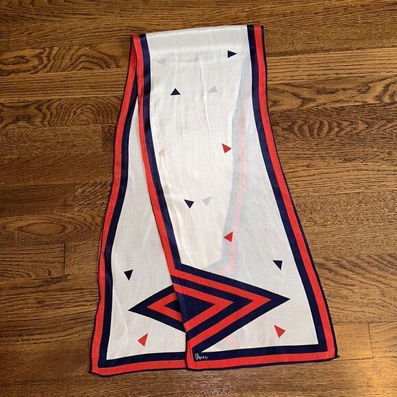 Vintage mid century Vera Neumann red, white & blue long silk scarf - Picture 6 of 10